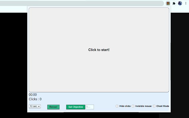 Click Count Extension  from Chrome web store to be run with OffiDocs Chromium online