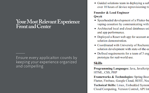 ClickCV Resumes Tailored for Every Job Listing  from Chrome web store to be run with OffiDocs Chromium online