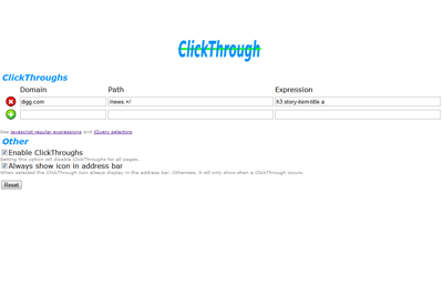 ClickThrough  from Chrome web store to be run with OffiDocs Chromium online