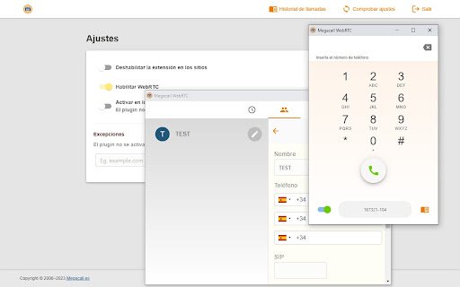 Click to call Megacall  from Chrome web store to be run with OffiDocs Chromium online