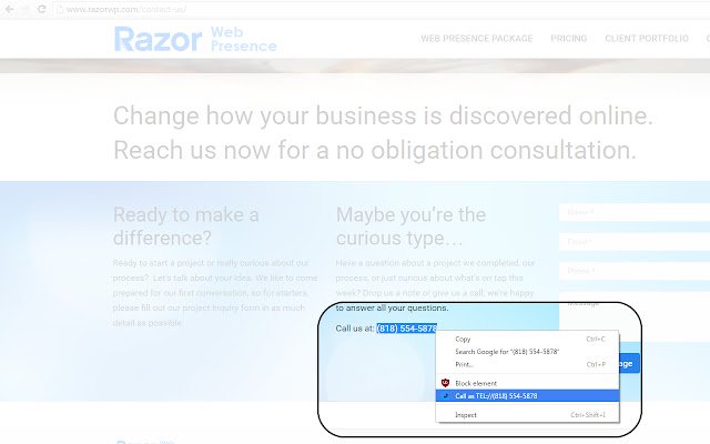 Click to Call Mobile  from Chrome web store to be run with OffiDocs Chromium online