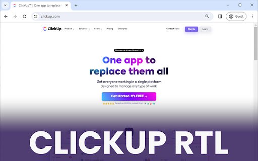 Clickup RTL  from Chrome web store to be run with OffiDocs Chromium online