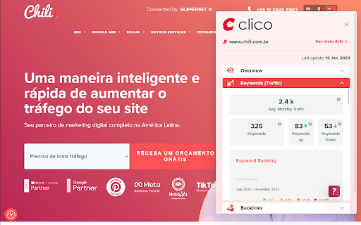 Clico The All in One Plugin for Comprehensive Domain Insights  from Chrome web store to be run with OffiDocs Chromium online
