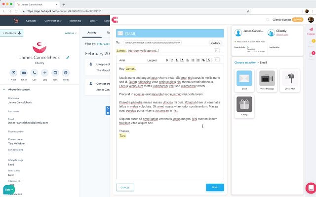 Cliently for HubSpot (qa)  from Chrome web store to be run with OffiDocs Chromium online