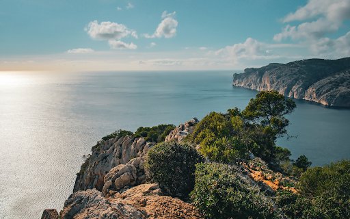 Cliff and sea  from Chrome web store to be run with OffiDocs Chromium online
