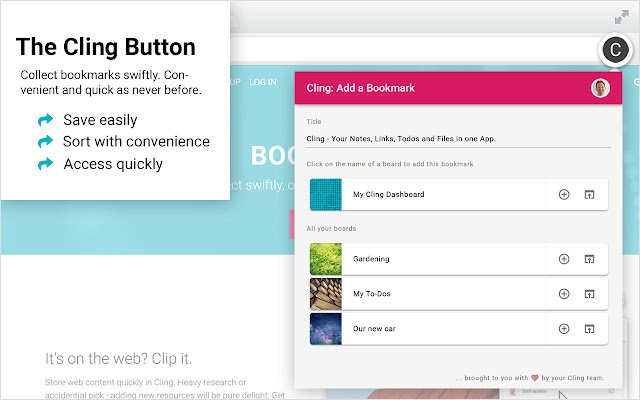 Cling Button từ cửa hàng Chrome trực tuyến sẽ chạy với OffiDocs Chromium trực tuyến