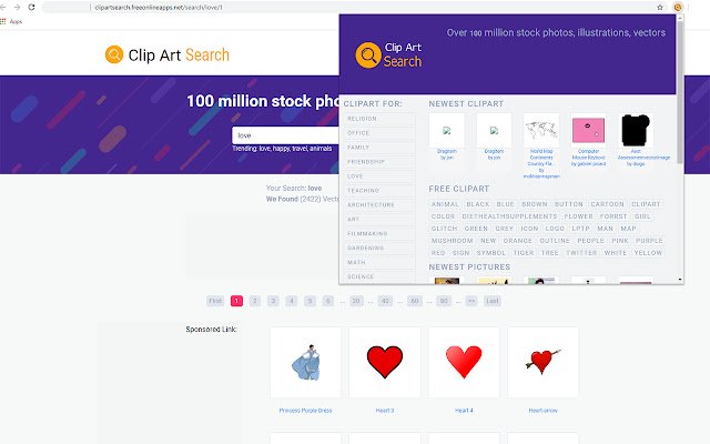 Clip Art Search  from Chrome web store to be run with OffiDocs Chromium online