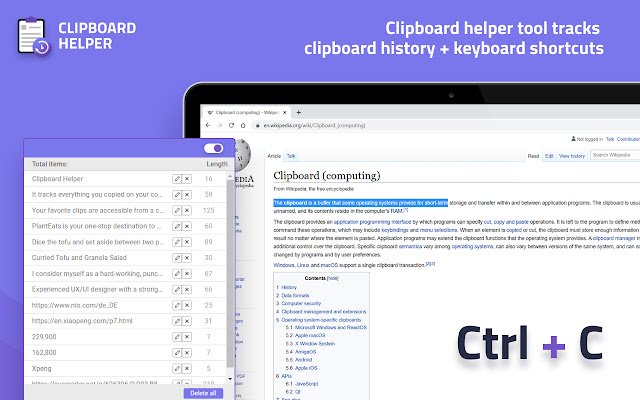 Clipboard Helper  from Chrome web store to be run with OffiDocs Chromium online