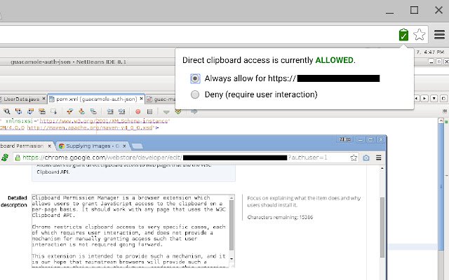 Clipboard Permission Manager mula sa Chrome web store na tatakbo sa OffiDocs Chromium online