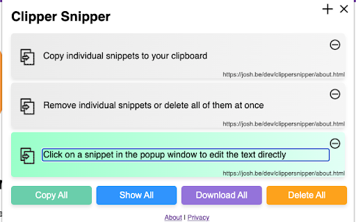 Clipper Snipper  from Chrome web store to be run with OffiDocs Chromium online