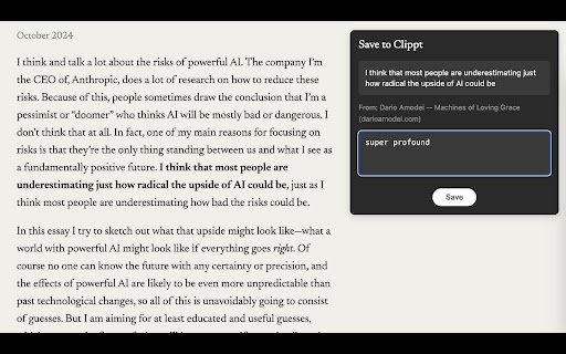 Clippt  from Chrome web store to be run with OffiDocs Chromium online