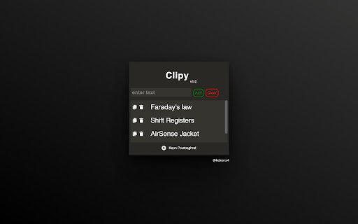 Clipy  from Chrome web store to be run with OffiDocs Chromium online