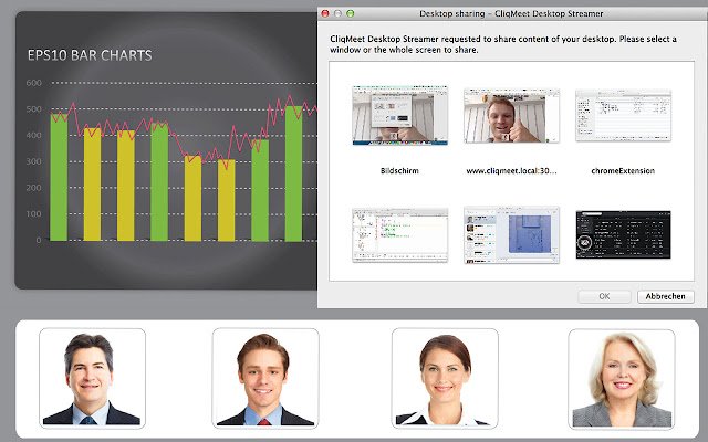 CliqMeet Screenshare aus dem Chrome-Webshop zur Ausführung mit OffiDocs Chromium online