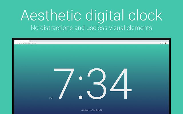 Clock Face: Digital clock for new tab page  from Chrome web store to be run with OffiDocs Chromium online