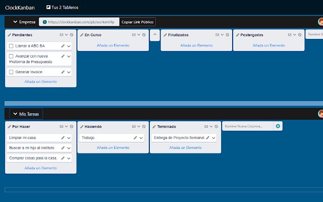 ClockKanban Kanban Board مجانًا من متجر Chrome الإلكتروني ليتم تشغيله مع OffiDocs Chromium عبر الإنترنت