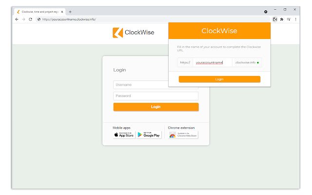 ClockWise Hour registration  from Chrome web store to be run with OffiDocs Chromium online
