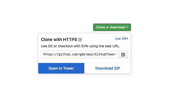 Clone to Tower for Github از فروشگاه وب کروم تا با OffiDocs Chromium به صورت آنلاین اجرا شود