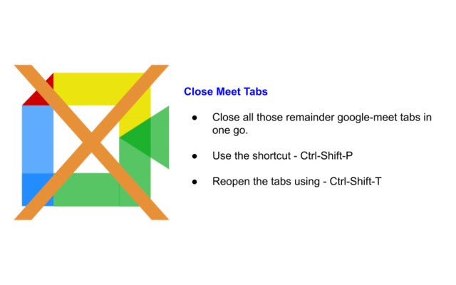 Close Meet Tabs  from Chrome web store to be run with OffiDocs Chromium online