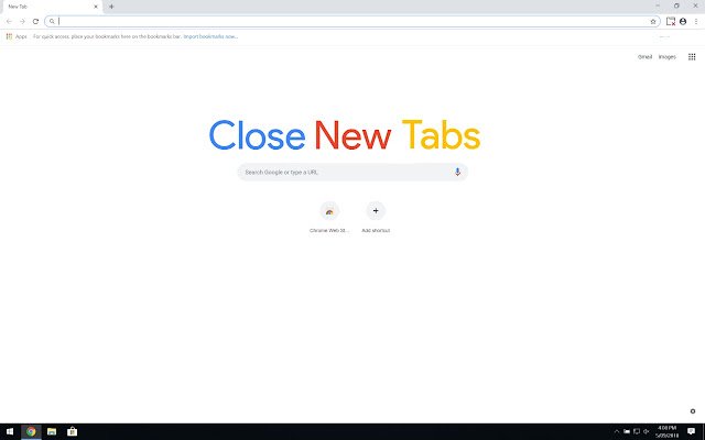 Close New Tabs  from Chrome web store to be run with OffiDocs Chromium online