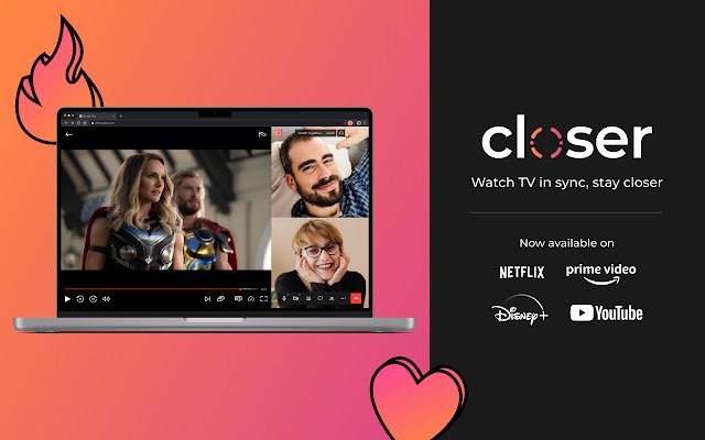 Closer Watch Together  from Chrome web store to be run with OffiDocs Chromium online