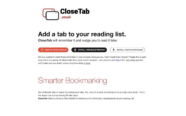Closetab.email uit de Chrome-webwinkel om uit te voeren met OffiDocs Chromium online