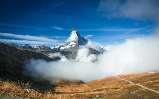 Cloud over a Valley and the Matterhorn Mountain  from Chrome web store to be run with OffiDocs Chromium online