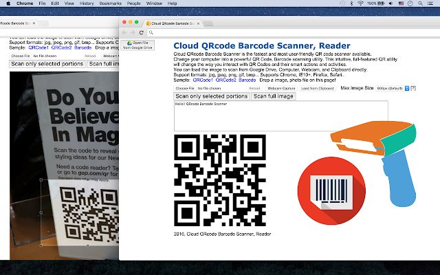 Máy quét mã vạch Cloud QRcode, Trình đọc từ cửa hàng Chrome trực tuyến sẽ chạy bằng OffiDocs Chrome trực tuyến
