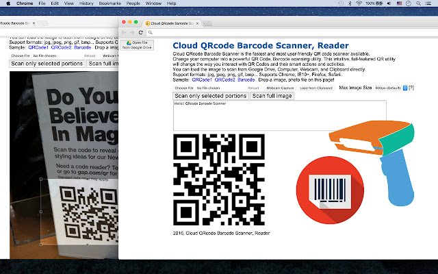ക്ലൗഡ് ക്യുആർകോഡ് ബാർകോഡ് സ്കാനർ, Chrome വെബ് സ്റ്റോറിൽ നിന്നുള്ള റീഡർ, OffiDocs Chromium ഓൺലൈനിൽ പ്രവർത്തിക്കും
