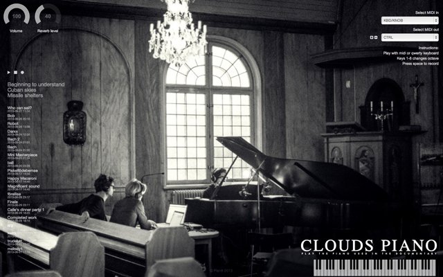 Пианино Clouds из интернет-магазина Chrome будет работать с OffiDocs Chromium онлайн