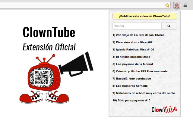 ClownTube de Chrome web store se ejecutará con OffiDocs Chromium en línea