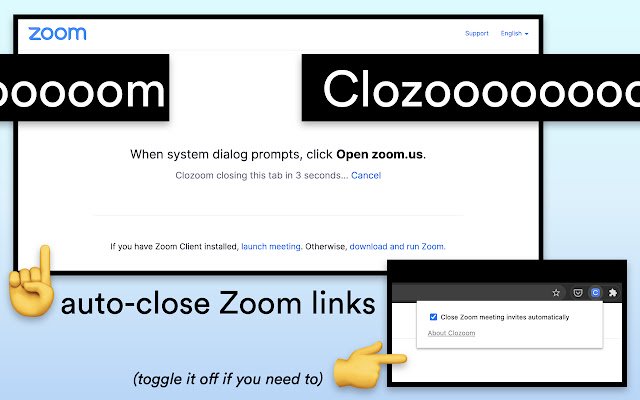 Clozoom  from Chrome web store to be run with OffiDocs Chromium online