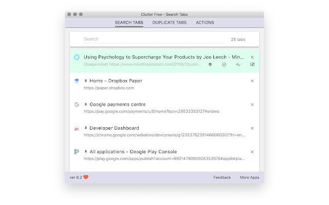 Clutter Free Prevent duplicate tabs  from Chrome web store to be run with OffiDocs Chromium online