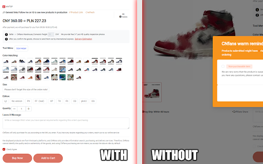 CNFans Plus  from Chrome web store to be run with OffiDocs Chromium online