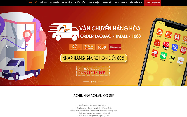 Công cụ đặt hàng AchinhNgachVN  from Chrome web store to be run with OffiDocs Chromium online