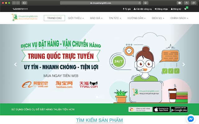 Công cụ đặt hàng của Chuyenhang365 de la boutique en ligne Chrome doit être exécuté avec OffiDocs Chromium en ligne