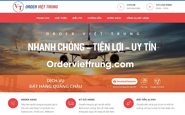 Công cụ đặt hàng Orderviettrung.com từ cửa hàng Chrome trực tuyến chạy OffiDocs Chrome trực tuyến