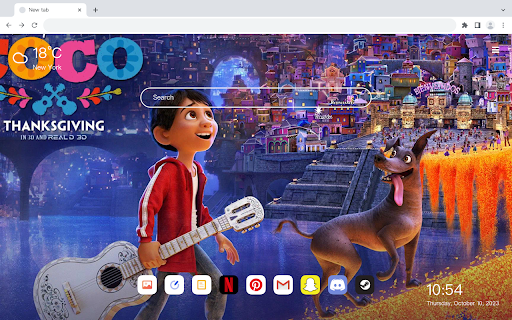 Coco Theme 4K Wallpaper HomePage  from Chrome web store to be run with OffiDocs Chromium online