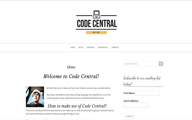 Code Central oleh NS Belajar Menghasilkan Uang Online dari toko web Chrome untuk dijalankan dengan OffiDocs Chromium online
