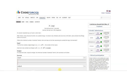Codeforces Friends Tracker  from Chrome web store to be run with OffiDocs Chromium online