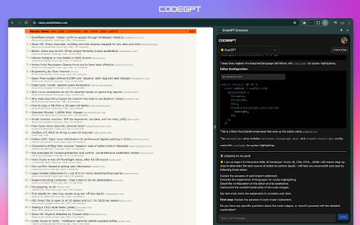 CodeGPT Extension  from Chrome web store to be run with OffiDocs Chromium online