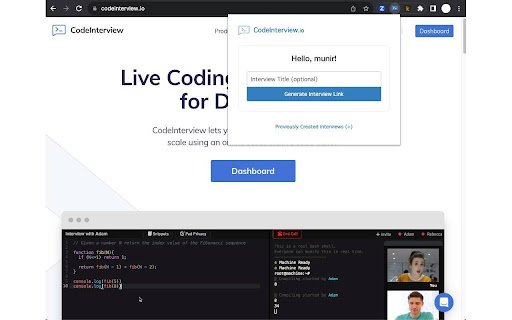 Code Interview  from Chrome web store to be run with OffiDocs Chromium online