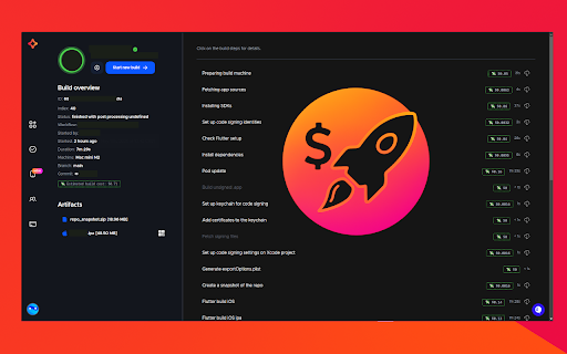 Codemagic Build Cost Viewer  from Chrome web store to be run with OffiDocs Chromium online