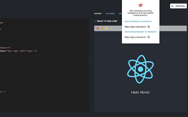 CodePair by CodeSubmit  from Chrome web store to be run with OffiDocs Chromium online