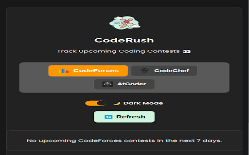 CodeRush Competitive Coding Tracker  Reminder  from Chrome web store to be run with OffiDocs Chromium online