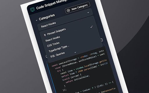 Code Snippet Manager  from Chrome web store to be run with OffiDocs Chromium online