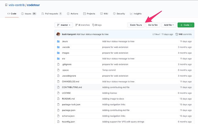 Code tours Github  from Chrome web store to be run with OffiDocs Chromium online