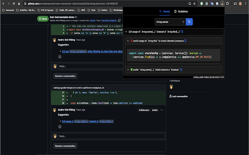 coding guide helper  from Chrome web store to be run with OffiDocs Chromium online