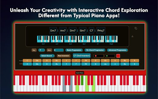 Coffee Piano  from Chrome web store to be run with OffiDocs Chromium online