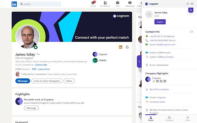 Cognism Premium Sales Intelligence з веб-магазину Chrome буде працювати з OffiDocs Chromium онлайн