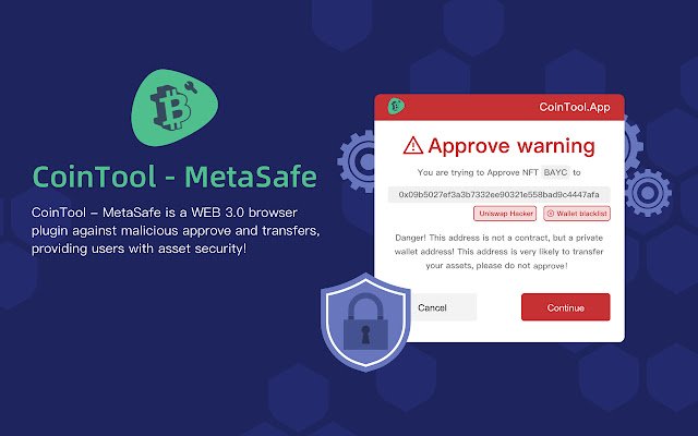 CoinTool MetaSafe من متجر Chrome الإلكتروني ليتم تشغيله مع OffiDocs Chromium عبر الإنترنت